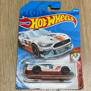 Custom Mustang Toy Car - White and Orange